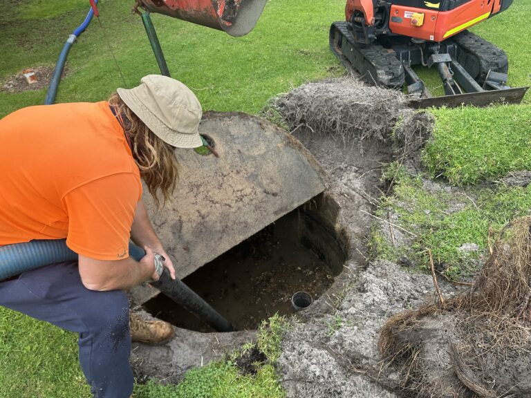Jon from Superior Septics servicing a septic system in Perth